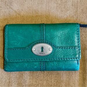 Fossil Teal Leather Wallet